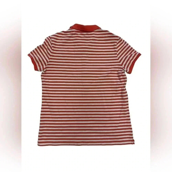 Lacoste SS Golf Style Orange Striped Shirt Size  44 - Picture 5 of 10